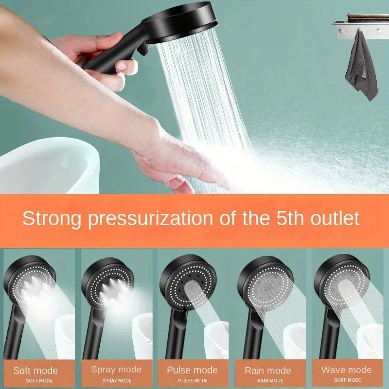 5-Mode Universal Shower Head – Water-Saving, Non-Electric Shower Nozzle for a Customizable Shower Experience