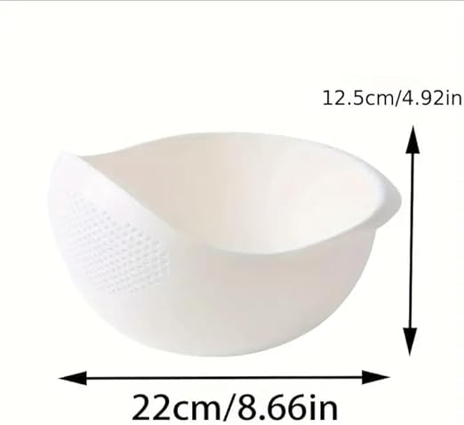 Multi-Functional Plastic Rice Washing Bowl with Strainer - Perfect for Grains & Kitchen Essentials