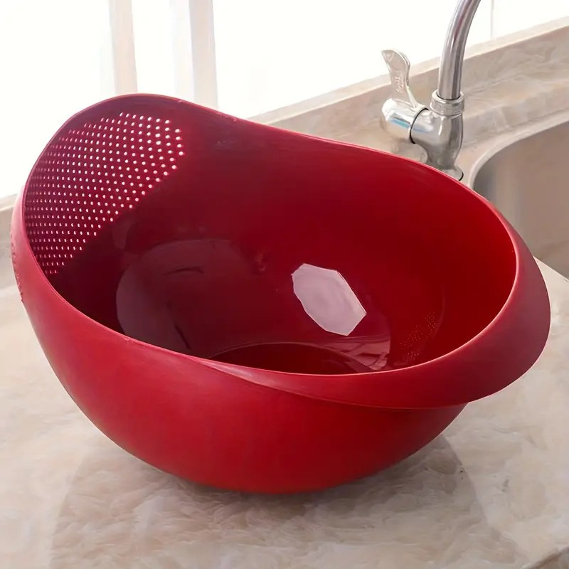 Multi-Functional Plastic Rice Washing Bowl with Strainer - Perfect for Grains & Kitchen Essentials