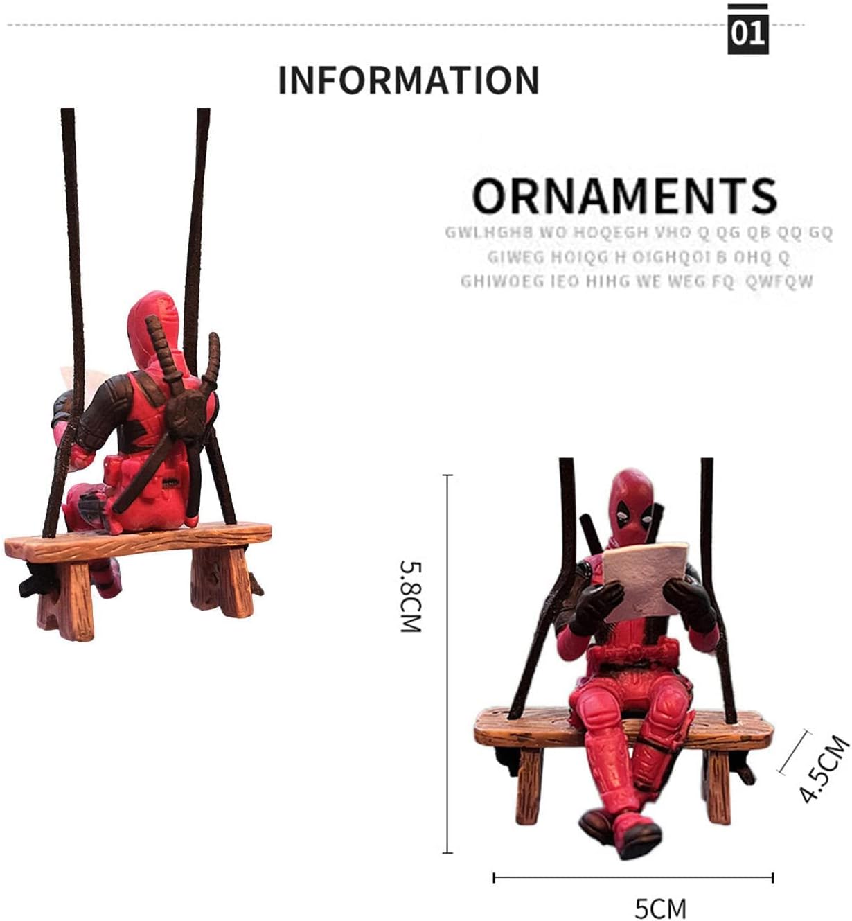 Funny Deadpool Car Mirror Hanging Pendant – Humorous Rearview Mirror Ornament, Perfect Christmas Gift & Interior Decor for Anime Fans