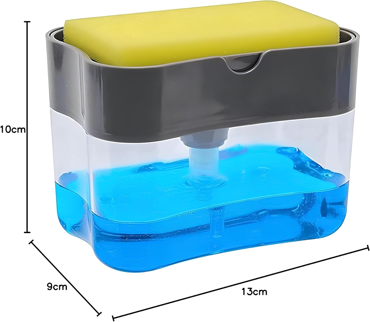 2-in-1 Kitchen Soap Dispenser with Sponge Holder – Dishwashing Pump and Sponge Rack for Sink