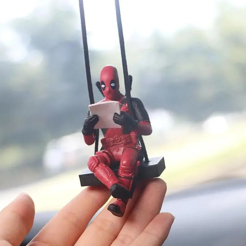 Funny Deadpool Car Mirror Hanging Pendant – Humorous Rearview Mirror Ornament, Perfect Christmas Gift & Interior Decor for Anime Fans