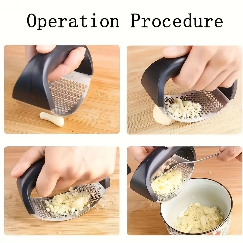 Stainless Steel Garlic Rocker Mincer – Easy-Clean Garlic Press for Home & Dorm, Perfect Kitchen Gadget
