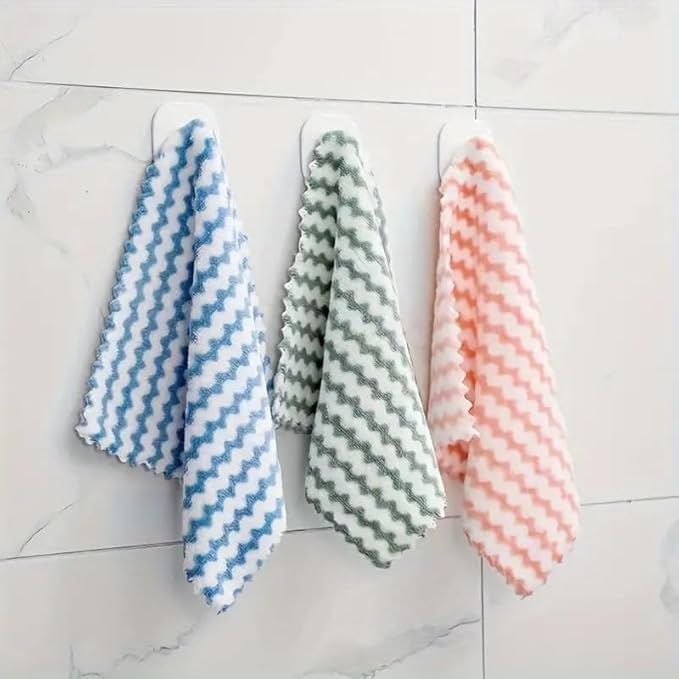 10pcs Coral Fleece Microfiber Dish Cloths - Soft, Absorbent & Reusable Towels for Kitchen, Bathroom, Car & Window Cleaning (Random Colors)