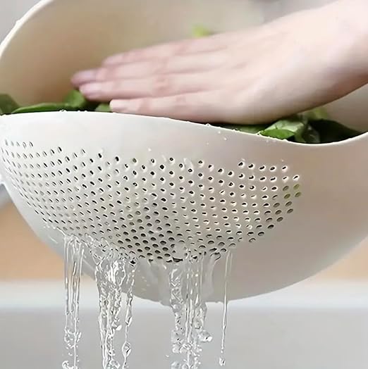 Multi-Functional Plastic Rice Washing Bowl with Strainer - Perfect for Grains & Kitchen Essentials
