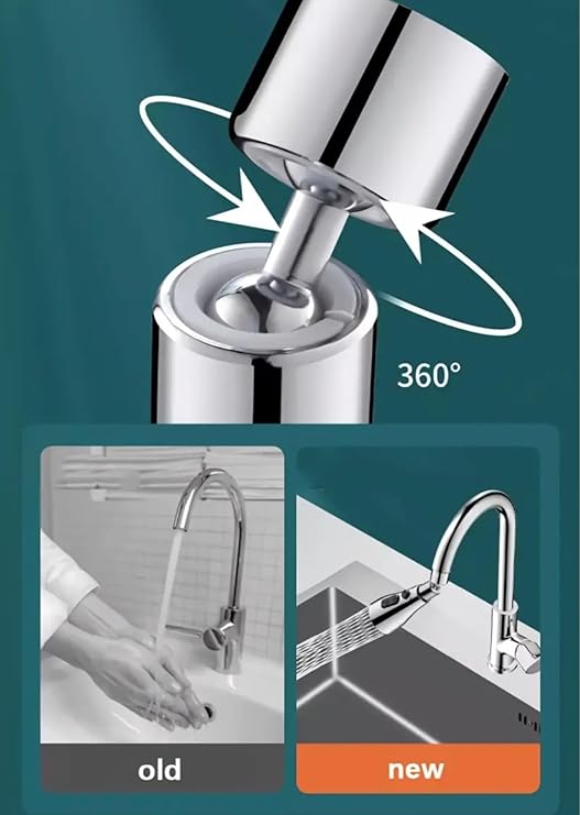 3-in-1 Kitchen & Bathroom Faucet Extender - Splash-Proof, Pressurized Sprinkler with 3-Speed Rotatable Bubbler and Scrubbing Nozzle