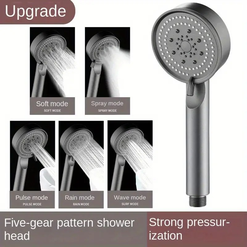 5-Mode Universal Shower Head – Water-Saving, Non-Electric Shower Nozzle for a Customizable Shower Experience