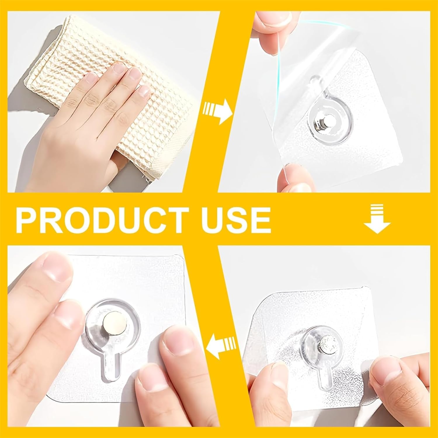 18pcs Self-Adhesive Picture Hangers – Heavy-Duty Wall Hooks, Nail-Free Waterproof Adhesive Hooks for Home, Kitchen, Bathroom & Office