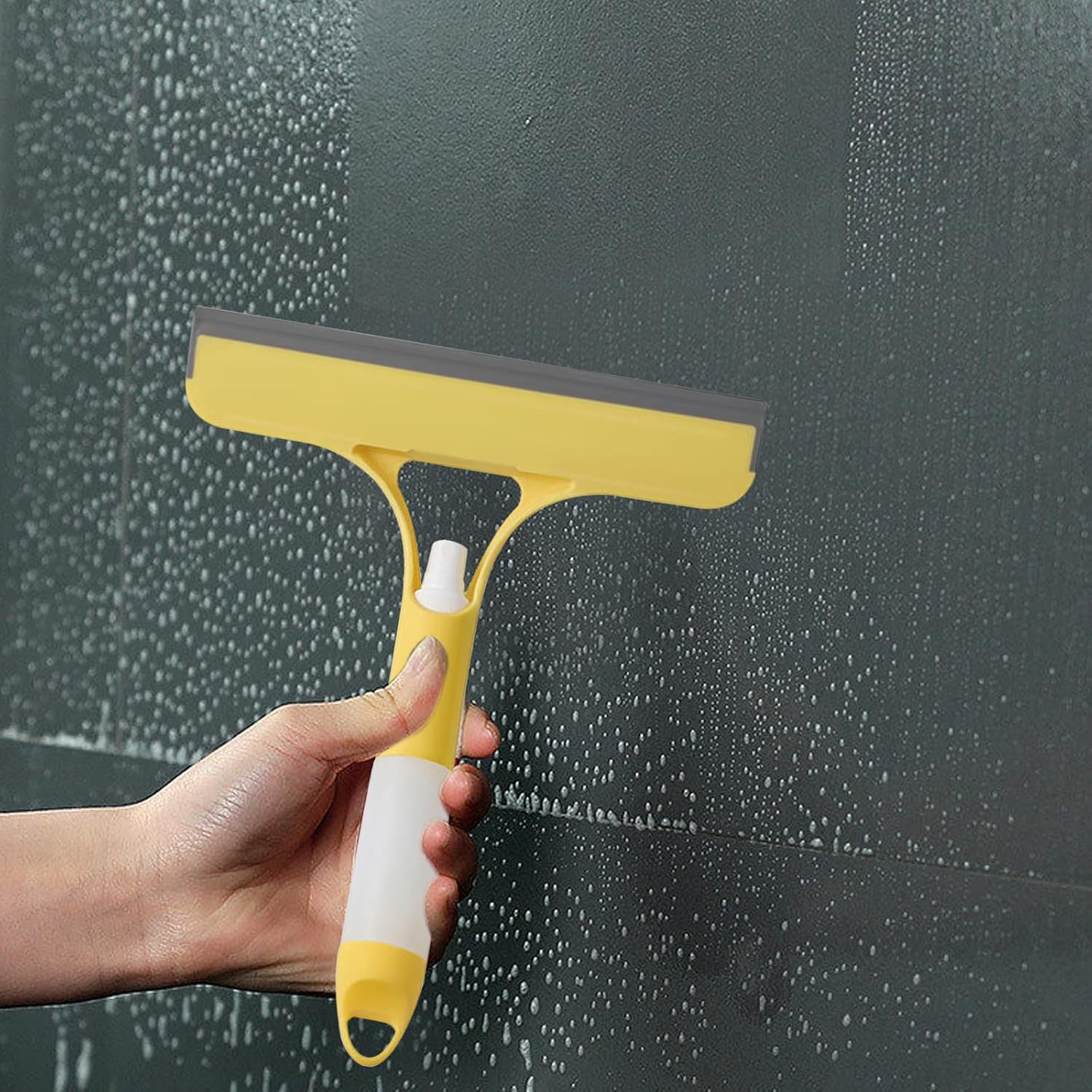 3-in-1 Window Cleaning Tool with Spray Bottle & Silicone Squeegee - Ideal for Car, Home, & High Windows