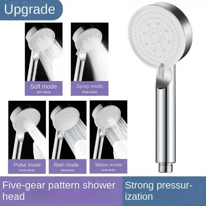 5-Mode Universal Shower Head – Water-Saving, Non-Electric Shower Nozzle for a Customizable Shower Experience