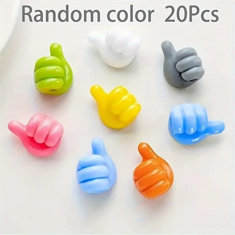 Value Pack of Adhesive Thumb Wall Hooks – Multifunctional Cable Clips & Key Holders for Organizing Cables, Keys, and More (20 Piece)